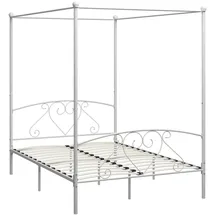 vidaXL Himmelbett-Gestell Weiß Metall 140 x 200 cm618198