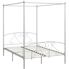 vidaXL Himmelbett-Gestell Weiß Metall 140 x 200 cm618198