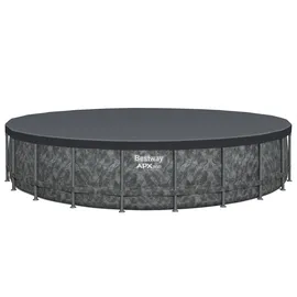 BESTWAY APX365TM Frame Pool-Set Ø 671 x 132 cm inkl. Sandfilteranlage, Abdeckplane und Poolleiter