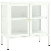 vidaXL Sideboard Weiß 70x35x70 cm Stahl und Glas