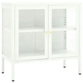 vidaXL Sideboard Weiß 70x35x70 cm Stahl und Glas