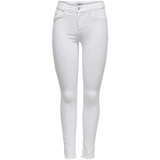 ONLY Damen Onlblush MID RAW Ank Rea0730noos Skinny Jeans, Weiß, XL32