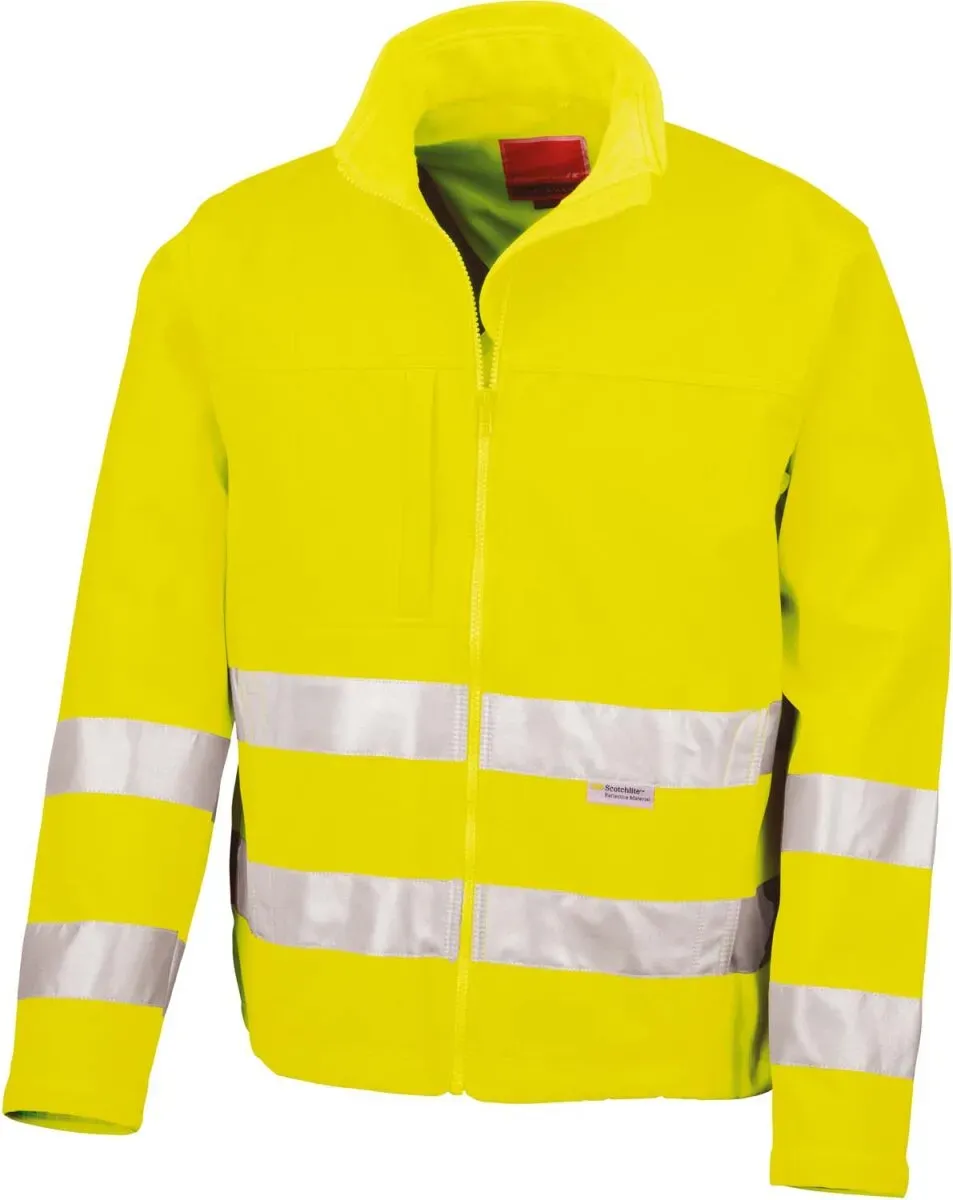 Result Herren Sicherheits Softshell Jacke Warnschutz-Jacke R117X fluorescent yellow L