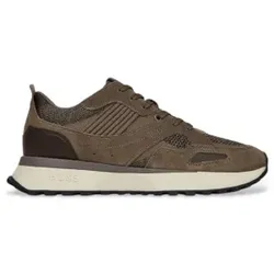 BOSS für Herren. 50542119 Jonah grünlich-braune Turnschuhe (45), Wohnung, Schnürsenkel, Lässig