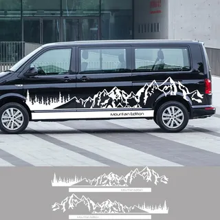 RWRAPS 4 Teile/los Auto Aufkleber Camper Van Wohnmobil DIY Aufkleber, Passend für VW Transporter T4 T5 T6 Multivan Caravelle Zubehör