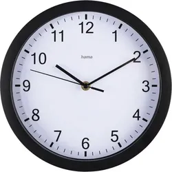 Hama Wanduhr Pure           25cm geräuscharm, schwarz      186338