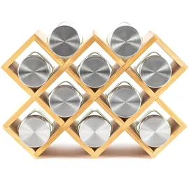 Hanseküche Gewürzregal Holz 10 Gläser 0 x 0 x 0 cm Braun
