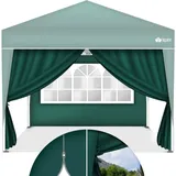 Tillvex - 2X Seitenwand grün für Pavillon 3x3m & 3x6m Faltpavillon Seitenteile wasserabweisend Seitenfenster & Reißverschluss Seitenwände für