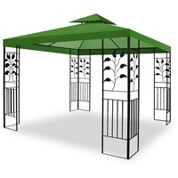 habeig Pavillon 100% Wasserdicht Toskana Metallpavillon 3x3m inkl. Dach wasserfest, 100% Wasserdicht grün