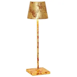 Zafferano LED-Tischleuchte Poldina Pro Red Gold Leaf Craquelè wiederaufladbar und dimmbar mit Akku bis zu 12 Stunden