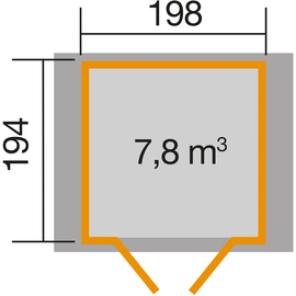 Weka Gartenhaus 316 1,98 x 1,94 m lasiert