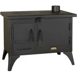 Prity - Stufa a legna da giardino da 5 kW per cottura cibi. Dotata di forno, fornello, canna fumaria e con coperchio incluso - black