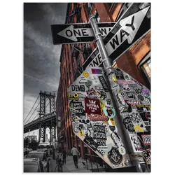 Artland Glasbild »New York Street Fotografie«, Amerika, (1 St.), in verschiedenen Größen Artland Farbe Bild(er): grau