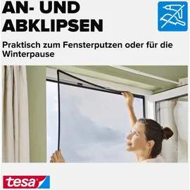 Tesa Insektenschutzfenster Anklipsrahmen 120 x 140 cm Anthrazit