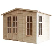 TIMBELA Gartenhaus Holz M334FB+H334FBBLACK 6,03 m2 Dachziegel Schwarz mit Boden