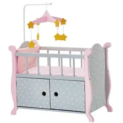 Olivia's Little World Puppenbett Polka Dots, grau