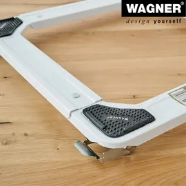 Wagner Transporthilfe QUADRAT verstellbar 42-60 x 5 cm, Stahl, Bock- & Lenkrollen Ø 30 mm, Tragkraft 150 kg