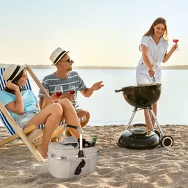 Relaxdays Einkaufskorb hellgrau 45 x 43 x 30,5 cm