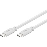 goobay 67193 USB 3.1 USB C auf USB C Ladekabel 5 Gbits SuperSpeed / USB Type C Handy Samsung Xiaomi Sony / Weiß / 0,5 m / 60W Handykabel / USB-CTM Stecker,