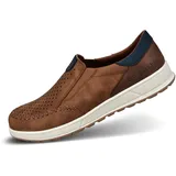 Bugatti Casual Slip-On Sneaker, Slipper mit Gummizug und Logo, Cognac, 43