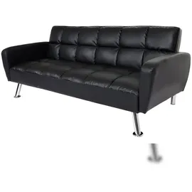Mendler HWC-K19, Couch Schlafsofa Gästebett Bettsofa Klappsofa, Nosagfederung Schlaffunktion 203cm ~ Kunstleder schwarz