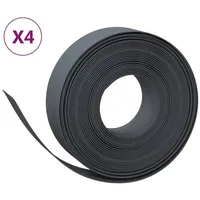 vidaXL Rasenkanten 4 Stk. Grau 10 m 15 cm Polyethylen