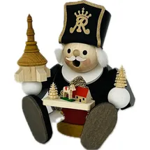 Richard Glässer GmbH Seiffen Richard Glaesser Räuchermännchen Bergmann mit Seiffener Kirche sitzend aus Seiffen im Erzgebirge, 26638