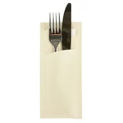 Prime Guest Bestecktasche Prime Fit in Champagner 85 x 190 mm, mit 2-lagiger Tissue-Serviette in Weiß - 500 Stüc