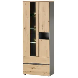 Vitrine  Vesio , holzfarben , Maße (cm): B: 75 H: 197 T: 38