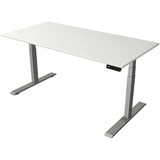 Kerkmann Move 2 elektrisch höhenverstellbarer Schreibtisch weiß rechteckig, T-Fuß-Gestell silber 160,0 x 80,0 cm