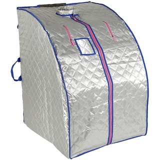 Temperatur Tragbare Infrarot-Sauna zur Spa Heimsauna Portable Infrarot-Sauna, Infrarot-Physiotherapie, Heimsauna, 4 Infrarot-Heizplatten + 36 Turmalinsteine-Silber – Infrarot