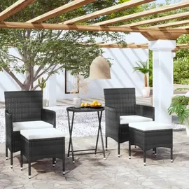 vidaXL Garten-Bistro-Set 5-tlg. Schwarz