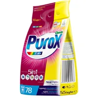 PUROX COLOR Waschpulver im Foliensack (78 Waschladungen) – Waschmittel für farbige Textilien, entfernt Flecken, umweltfreundlich, schutz vor Kalkablagerungen, 5,5 kg