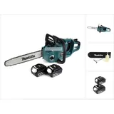 Makita DUC 355 T2 Akku Kettensäge 36V ( 2x18V ) Brushless 35 cm + 2x 5,0 Ah Akku - ohne Ladegerät