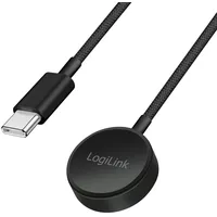 Logilink Smartwatch-Ladekabel, Ladeadapter, Ladestation, Ladegerät, Ladepad, Induktionsladen, Galaxy, Watch 3–8/Active 1/2/Ultra, 1 m, Farbe: schwarz