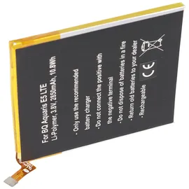 AccuCell Akku passend für BQ Aquaris 0759, 0760, 0858, Aquaris E5 4G, Aquaris E5 LTE, Aquaris E5.0 Li-Polymer 3,8 Volt 2850mAh