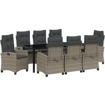 vidaXL Gartenmöbel-Set 9-tlg. Grau