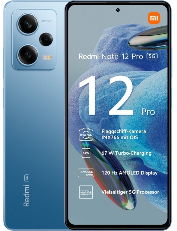 Xiaomi Redmi Note 12 Pro 5G 128 GB / 8 GB - Smartphone - sky blue Smartphone (6,7 Zoll, 128 GB Speicherplatz) blau