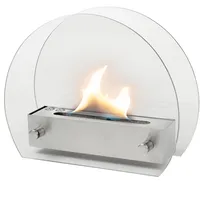 Ethanol-Kamin FEIZ Lili Home & Garden | 28 x 35 x 12 cm 4,2 Kg | Freistehender Bio-Ethanol Kamin| Edelstahl | Ethanol-Kamin Indoor und-Outdoor | Brenndauer 3 Studen | Tischkamin mit 0,5L Brenner