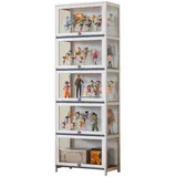 errtsdb 60x33x172cm glasvitrine, 5 Schicht vitrinenschrank vitrine, sammlervitrine vitrinenschrank Wohnzimmer Vitrinenschrank Stehend für Sammlerstücke, Bücher, Weiß/Auf DREI Seiten transparent