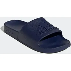Badesandale ADIDAS SPORTSWEAR "ADILETTE AQUA", Gr. 40,5, blau (dunkelblau, dunkelblau, dunkelblau), Synthetik, sportlich, Schuhe