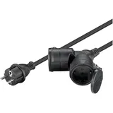 goobay Goobay, 65436 - Verlängerungskabel Outdoor, Verlängerung, doppelt, 25 m, schwarz