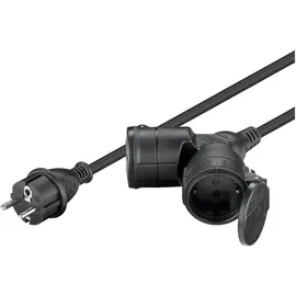 goobay Goobay, 65436 - Verlängerungskabel Outdoor, Verlängerung, doppelt, 25 m, schwarz