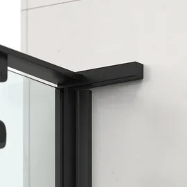 Swiss Aqua Technologies Eckdusche mit Pendeltür rechts 90 x 90 cm Schwarz/Klarglas SATTGDN9090