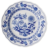 Hutschenreuther Speiseteller Speiseteller 25 cm Fahne - BLAU ZWIEBELMUSTER Zwiebelmuster - 6 Stück, (6 St), Porzellan, spülmaschinenfest und mikrowellengeeignet blau