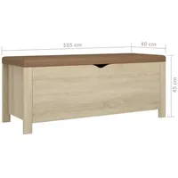 VidaXL Sitzbank mit Stauraum und Kissen Sonoma-Eiche 105x40x45 cm