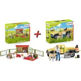 Schleich Farm World Set - Tierarztbesuch auf dem Bauernhof + Picknick mit kleinen Haustieren