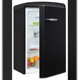Exquisit Retro Vollraumkühlschrank RKS120-V-H-160C mattschwarz | Nutzinhalt: 122 L | Ohne Gefrierfach