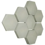 platino24 Schallschutzpaneel Edition LOFT 8 Elemente 3D I Ø 300mm, Schalldämmung Wand & Decke grau