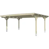 SKANHOLZ Carport Odenwald 6,40 x 5,41 m nussbaum inkl. Pfostenanker